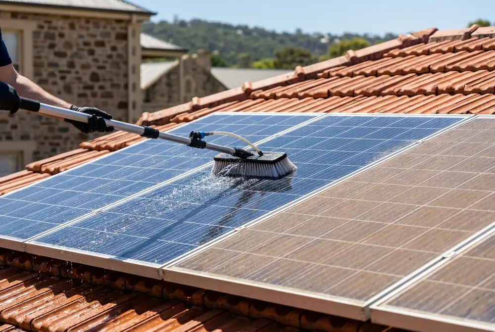 Solar Panel Cleaning in Adelaide (illustrative)